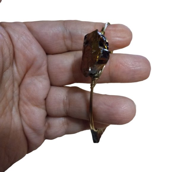 NEW!!! Purple Druzy Stone Gold-Tone Wired Cuff Bracelet w/Free Shipping!! - Picture 5 of 12